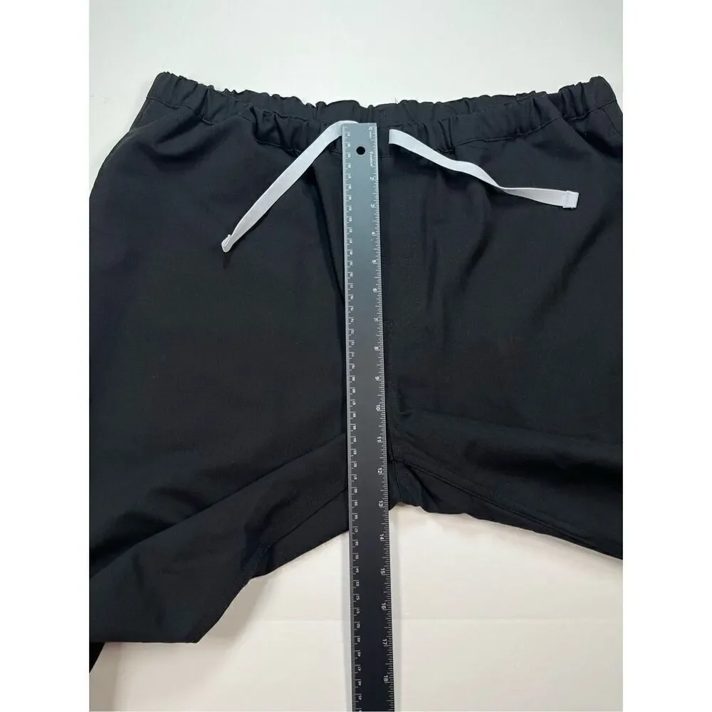 FIGS Pisco Basic Scrub Pant Elastic Waist Back Side Pocket Black Mens Size Large